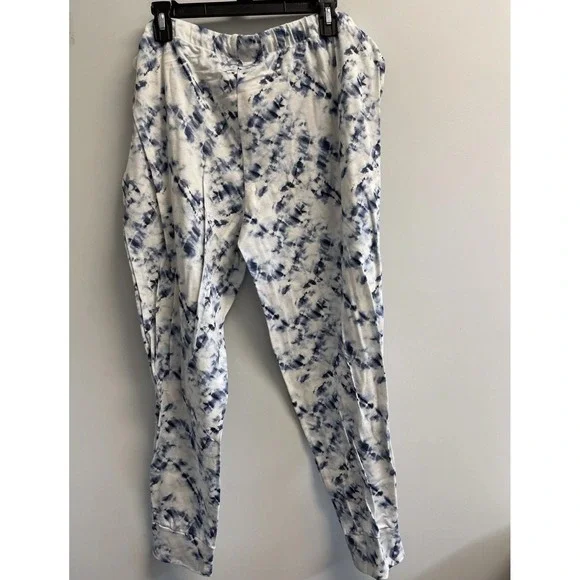 NEW Lucky Brand Women's XXL 3-Pc Pajama Set T-shirt Joggers Shorts Blue Tie Dye - Picture 14 of 14